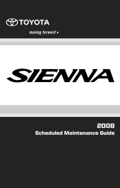 2008 Toyota Sienna Warranty, Maitenance, Services Guide
