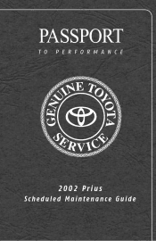 2002 Toyota Prius Warranty, Maitenance, Services Guide