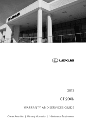 2012 Lexus CT 200h Warranty and Services Guide