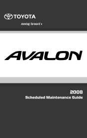 2008 Toyota Avalon Warranty, Maitenance, Services Guide