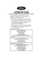 1996 Ford Aerostar Owner's Manual