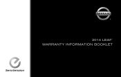 2014 Nissan Leaf Warranty Information Booklet