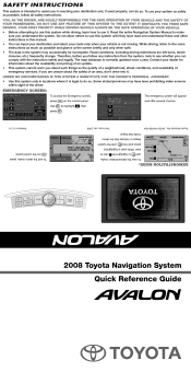 2008 Toyota Avalon Navigation Manual