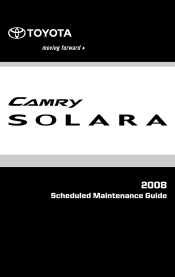 2008 Toyota Solara Warranty, Maitenance, Services Guide