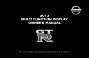 2013 Nissan GT-R Multi Function Display Owner's Manual