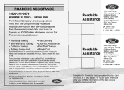 2009 Ford Explorer Sport Trac Roadside Assistance Card 1st Printing