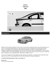 2003 Volvo S60 Owner's Manual