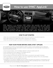 2013 Lincoln MKZ SYNC AppLink Quick Reference Guide Printing 1