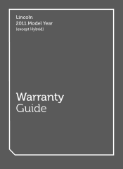 2011 Lincoln Town Car Warranty Guide 3rd Printing