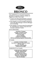 1996 Ford Bronco Owner's Manual
