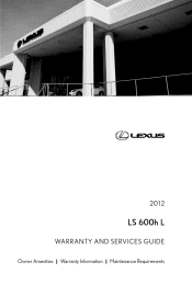 2012 Lexus LS 600h Warranty and Services Guide