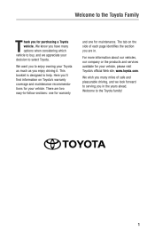 2009 Toyota Venza Warranty, Maitenance, Services Guide