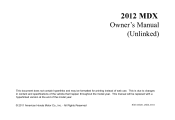 2012 Acura MDX Owner's Manual