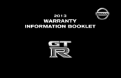 2013 Nissan GT-R Warranty Information Booklet