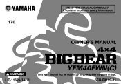 2001 Yamaha Motorsports Big Bear 400 4x4 Owners Manual