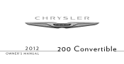 2012 Chrysler 200 Owner Manual Convertible